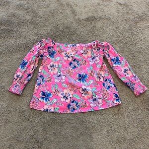 Lilly Pulitzer Off-the-shoulder 3/4 Sleeve Top